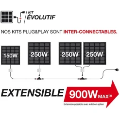 Xanlite - Panneau solaire Kit Starter 150W, IP67, Onduleur WIFI, Câble 3m - ENKSTARTER150W