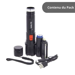 Xanlite - Torche LED rechargeable USB-C, ou piles, 1000 lumens - TO1000RIP