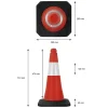 1x Cône de signalisation routière rouge/blanc en PVC 51cm bandes réfléchissantes