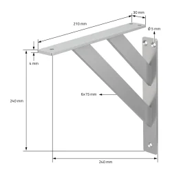 2x Equerres Etagere mural support d'angle en aluminium argent