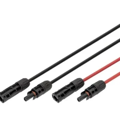 2x1m Allonge câble solaire 4mm² - MC4 - (Noir - Noir)