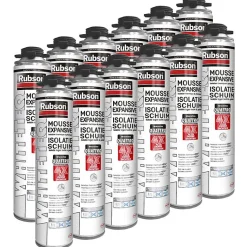12x Mousse expansive 750ml RUBSON WhiteTeq pistolable isolation thermique et phonique