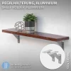 4x Support Etagere murale fixation flottante aluminium argent